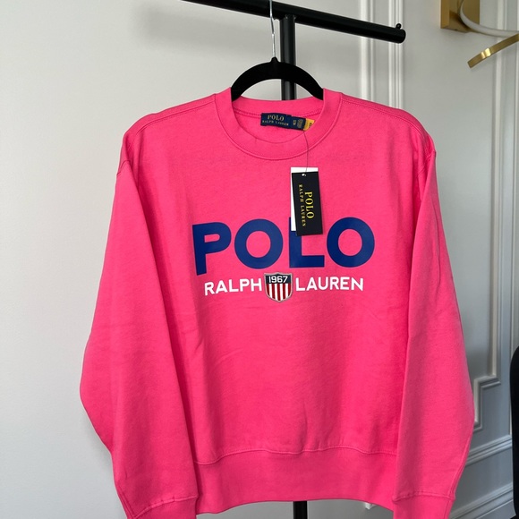 WOMEN’S Polo Ralph Lauren Hot Pink Fleece Sweater - size XS - Picture 3 of 4